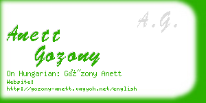 anett gozony business card